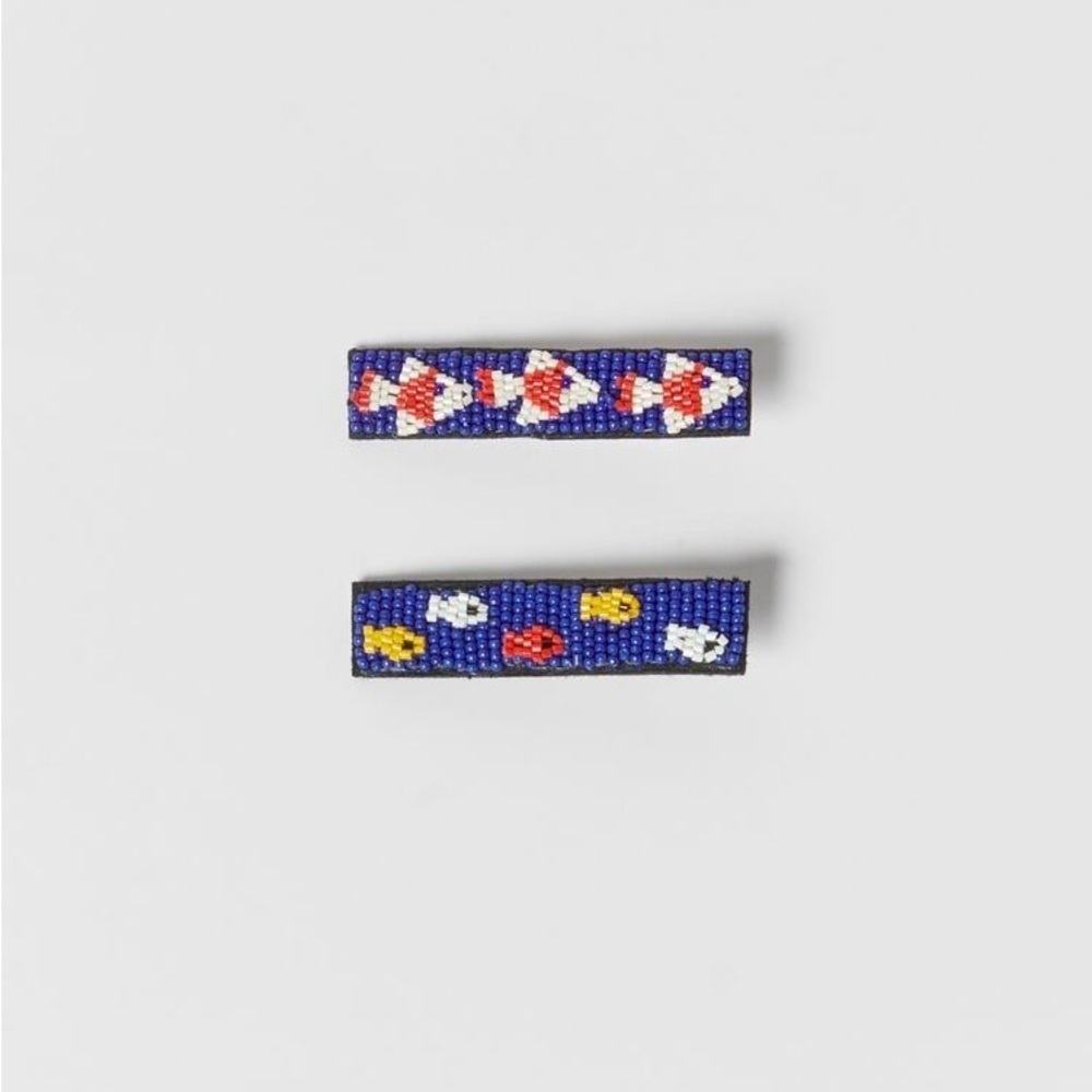 ZARA hair accessories beaded barrettes fish NWT 2pcs 🐠🐠